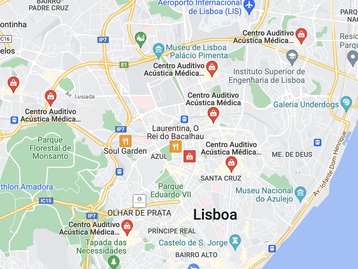 Imagem do mapa de Lisboa