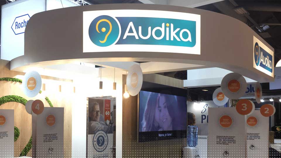 Image du stand Audika lors du salon des seniors 2019