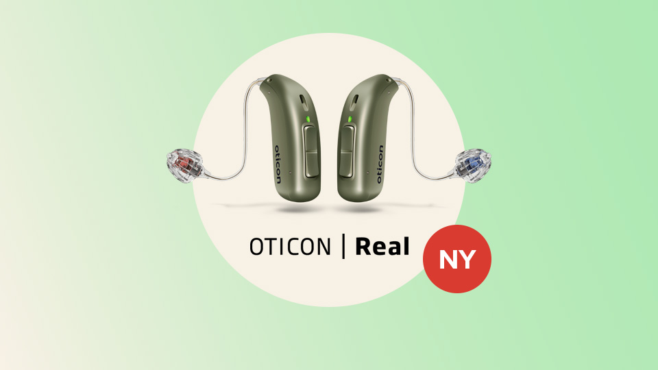 Bild på nyaste hörapparaten 2023 - Oticon Real som är en unik hörapparat.