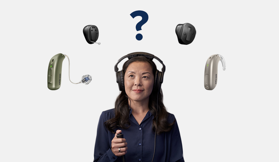 Bild på en kvinna som väljer hörapparater efter att ha läst en guide om vilken hörapparat som är bäst