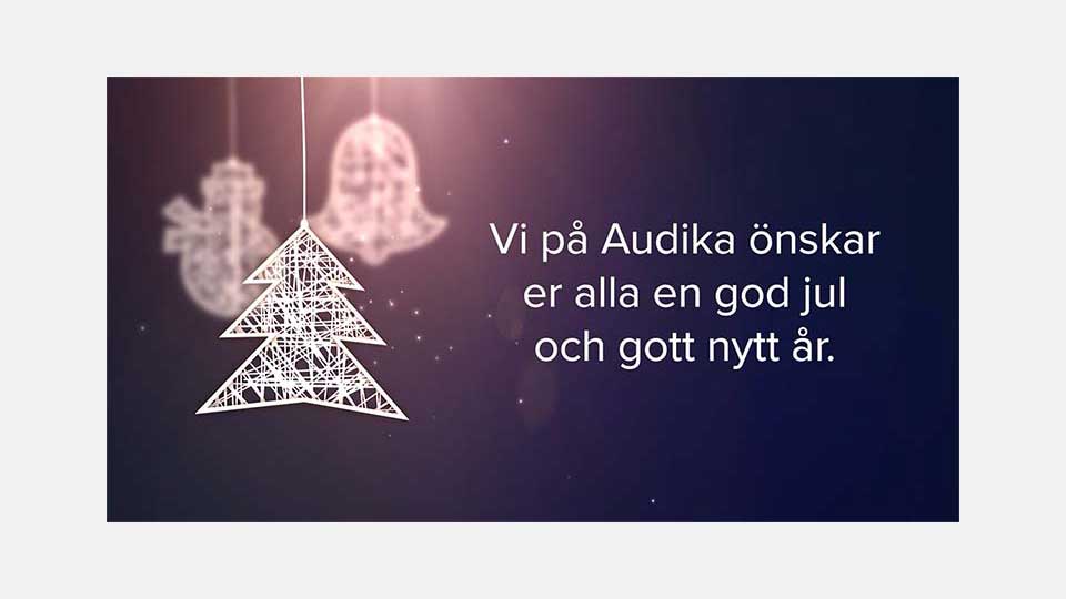 Bild på en julhälsning från Audika 2021
