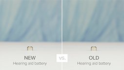 Bild på batterier till bakom-örat hörapparat som kan rengöras
