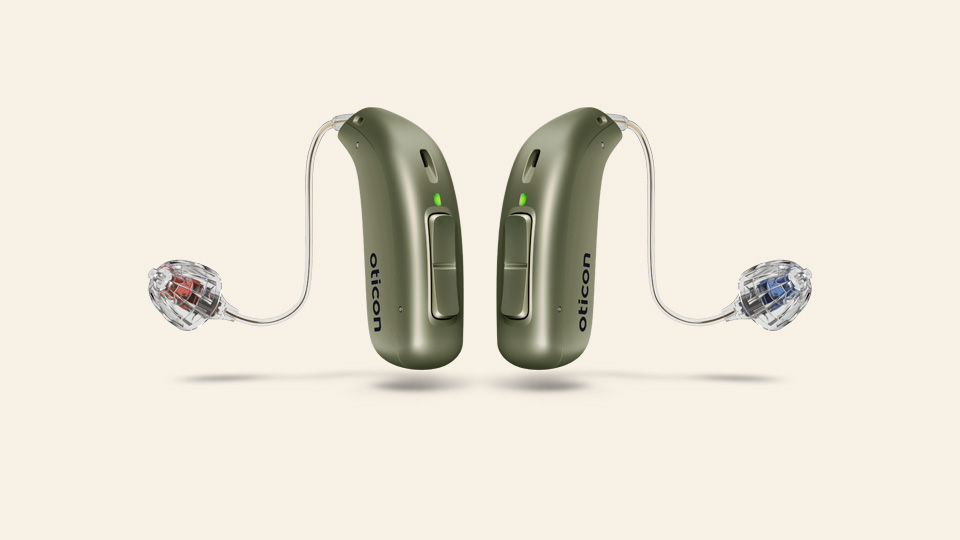 Bild på Oticon Real hörapparater som är Audikas nyaste hörapparat 2023