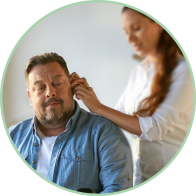 Man getting a hearing test