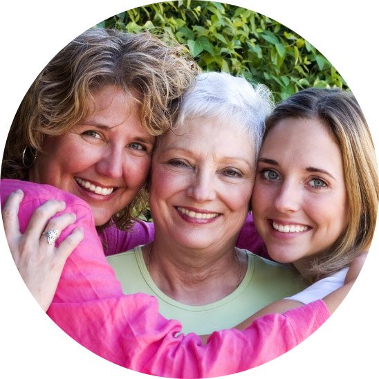 Images shows three generations of women