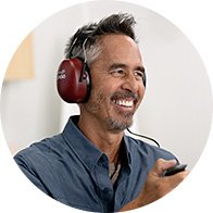 A man taking a hearing test